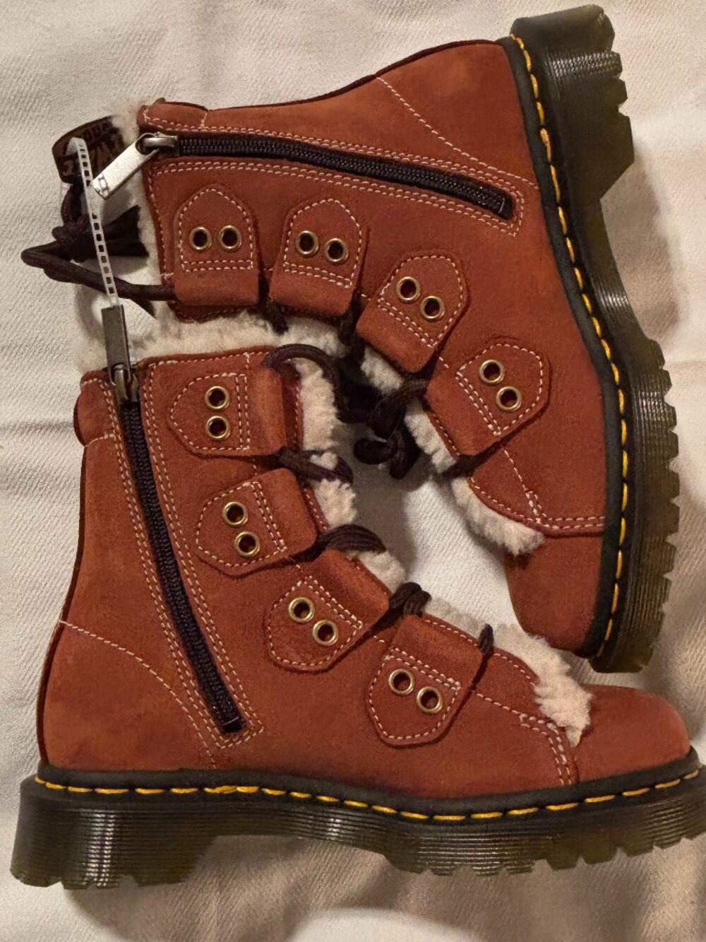 Dr. Martens 1460 Lace to Toe Fur Lined Buttersoft Lace Up Boots